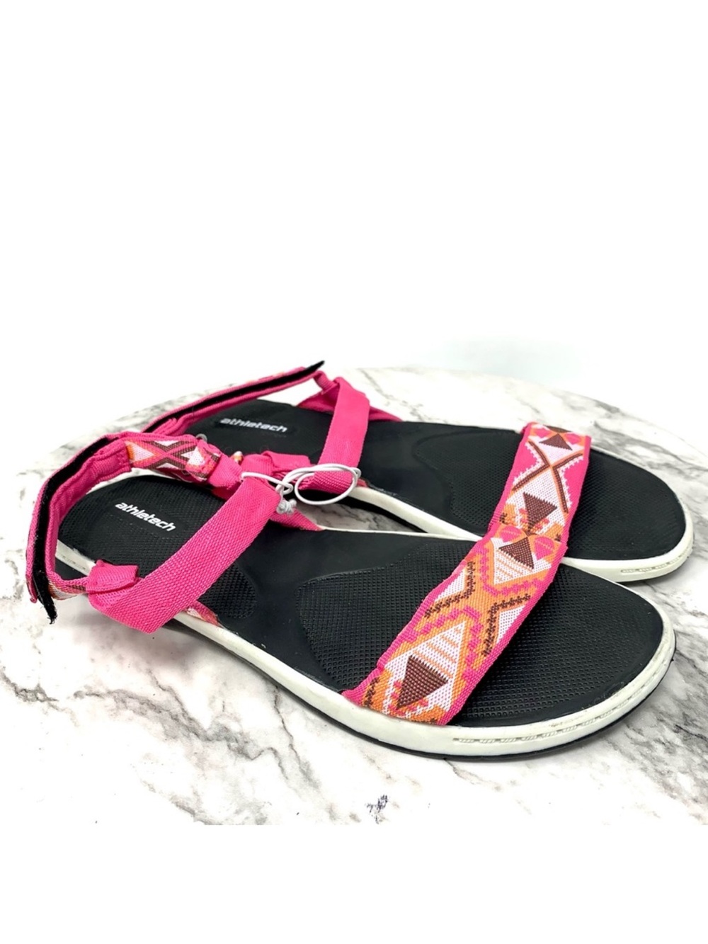 Athletech Celine Adjustable Pink Aztec Comfort Sandals 8 Gorpcore Sporty Beach